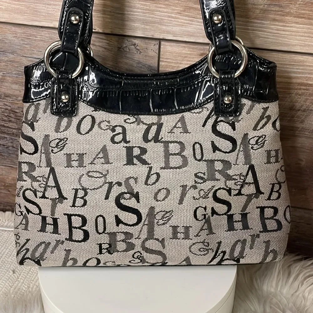 Sag Harbor Ladies Black and Gray Handbag
